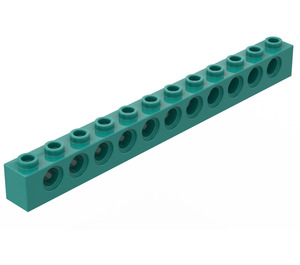 LEGO Dark Turquoise Brick 1 x 12 with Holes (3895)