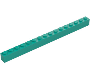 LEGO Dark Turquoise Brick 1 x 16 (2465)