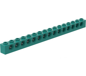 LEGO Mörk Turkos Kloss 1 x 16 med Hål (3703)