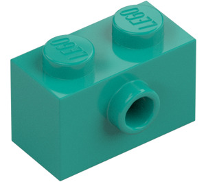 LEGO Mørk Turkis Klods 1 x 2 med 1 Stud på Side (86876)