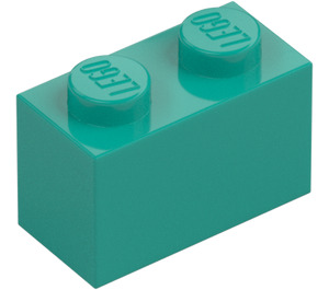 LEGO Dark Turquoise Brick 1 x 2 with Bottom Tube (3004 / 93792)