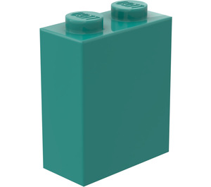 LEGO Donker turquoise Steen 1 x 2 x 2 met binnenas houder (3245)