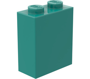 LEGO Turquoise foncé Brique 1 x 2 x 2 avec support d'essieu intérieur (3245)