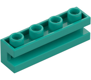 LEGO Tmavě tyrkysová Kostka 1 x 4 s drážkou (2653)