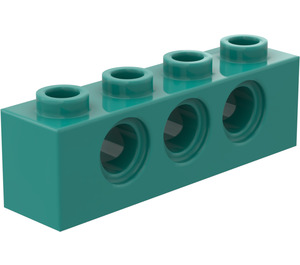 LEGO Mørk Turkis Klods 1 x 4 med Huller (3701)