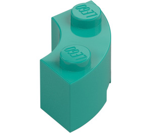 LEGO Donker turquoise Steen 2 x 2 Rond Hoek met nop inkeping en versterkte onderkant (85080)