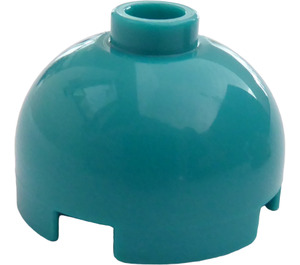 LEGO Dark Turquoise Brick 2 x 2 Round with Dome Top (with Axle Holder) (3262 / 30367)