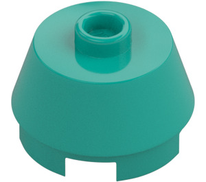 LEGO Turquoise Foncé Brique 2 x 2 Rond avec Sloped Côtés (98100)