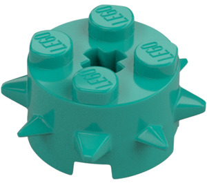 LEGO Dark Turquoise Brick 2 x 2 Round with Spikes (27266)