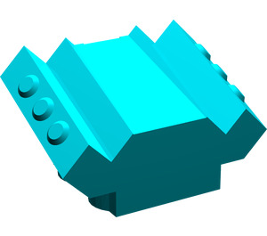 LEGO Dark Turquoise Brick 2 x 2 with Sloped Motor Block Sides (30601)