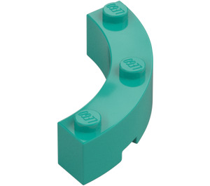 LEGO Donker turquoise Steen 4 x 4 Rond Hoek (Breed met 3 Noppen) (48092 / 72140)