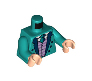LEGO Dark Turquoise Butler from Haunted Mansion Minifig Torso (973 / 76382)