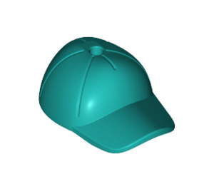 LEGO Dark Turquoise Cap with Short Curved Bill with Hole on Top (11303)
