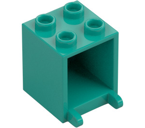 LEGO Dark Turquoise Container 2 x 2 x 2 with Recessed Studs (4345 / 30060)