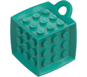 LEGO Mørk Turkis Cube 3 x 3 x 3 med Ring (69182)