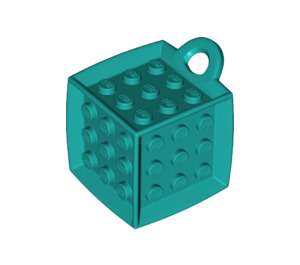 LEGO Dunkles Türkis Cube 3 x 3 x 3 mit Ring (69182)