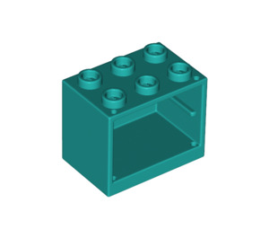 LEGO Donker Turquoise Kast 2 x 3 x 2 met verzonken noppen (92410)