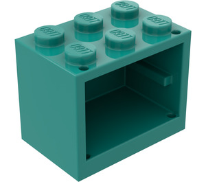 LEGO Donker turquoise Kast 2 x 3 x 2 met volle noppen (4532)