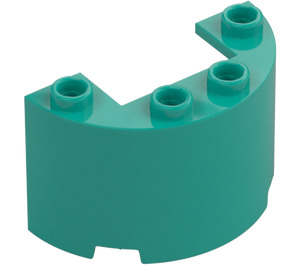 LEGO Dark Turquoise Cylinder 2 x 4 x 2 Half (24593 / 35402)