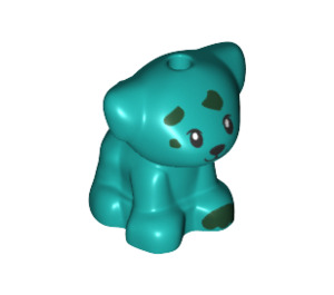 LEGO Dark Turquoise Dog (Sitting) with Dark Green Patches (69901 / 72459)