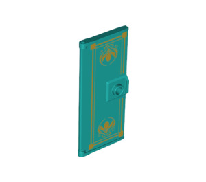 LEGO Turquoise Foncé Porte 1 x 3 x 6 avec Arendelle Fleurs (68123 / 80683)