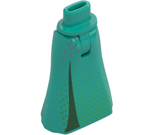 LEGO Dark Turquoise Friends Hip with Long Skirt with Light Green (Thin Hinge) (36187 / 106644)