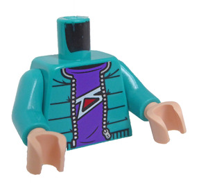 LEGO Mörk Turkos Gwen Stacy Minifigur Kropp (973 / 76382)