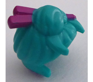 LEGO Turquoise foncé Cheveux avec Loose Bun et Magenta Chopsticks