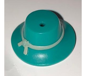 LEGO Dark Turquoise Hat with Wide Brim and Band with Tan Band (13788)