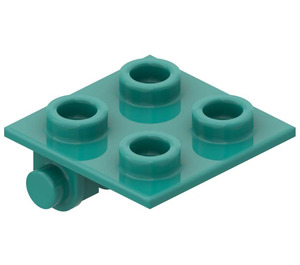 LEGO Donker Turquoise Scharnier 2 x 2 Top (6134)
