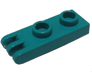 LEGO Donker Turquoise Scharnier Plaat 1 x 2 met 3 Vingers en holle noppen (4275)
