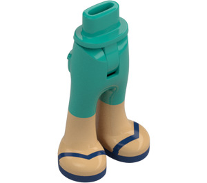 LEGO Dunkles Türkis Hüfte mit Pants mit Dark Blau sandals (2277)