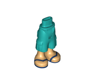 LEGO Donker Turquoise Heup met Shorts met Cargo Pockets met Blauw Sandals (2268)