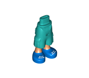 LEGO Dark Turquoise Hip with Shorts with Cargo Pockets with Blue shoes (2268)