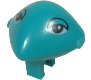 LEGO Turquoise Foncé Martian Espacer Tête avec Plaine Yeux (30529 / 84519)