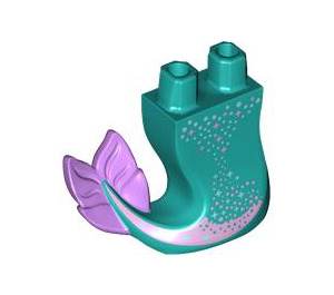 LEGO Dark Turquoise Mermaid Tail Curved Right with Pink Tail (76125 / 102128)