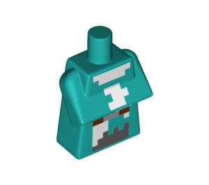 LEGO Dunkles Türkis Minecraft Torso mit Snow Villager Outfit mit Weiß (25767 / 73076)