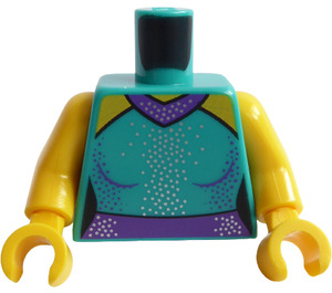 LEGO Donker turquoise Minifiguur Torso met Cabaret Singer Decoratie (973)