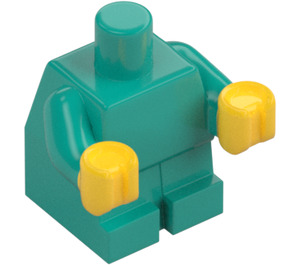 LEGO Dark Turquoise Minifigure Baby Body with Yellow Hands (25128)