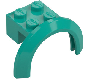 LEGO Donker turquoise Spatbord Steen 2 x 2 met Wiel Boog  (50745)