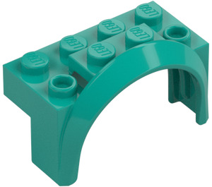 LEGO Dark Turquoise Mudguard Brick 2 x 4 x 2 with Wheel Arch (3387)