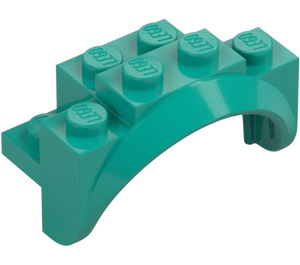 LEGO Dark Turquoise Mudguard Brick 2 x 4 x 2 with Wheel Arch (35789)