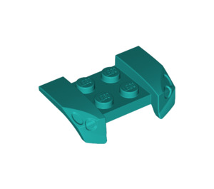 LEGO Dark Turquoise Mudguard Plate 2 x 4 with Overhanging Headlights (44674)