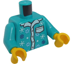 LEGO Dunkles Türkis Pajamas Torso mit Snowflakes (973 / 76382)