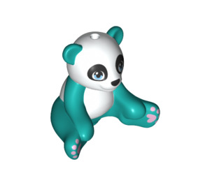 LEGO Dark Turquoise Panda with Blue Eyes and Lavender Paws (67782 / 67783)