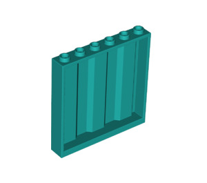 LEGO Donker Turquoise Paneel 1 x 6 x 5 met Corrugation (23405)