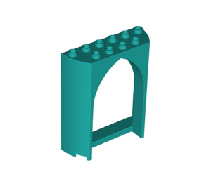 LEGO Turquoise foncé Panneau 2 x 6 x 6.5 avec Arche
 (35565)
