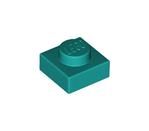 LEGO Donker Turquoise Plaat 1 x 1 (3024 / 30008)