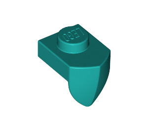 LEGO Donker Turquoise Plaat 1 x 1 met Downwards Tand (15070)