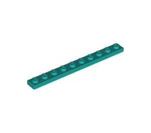 LEGO Dark Turquoise Plate 1 x 10 (4477)